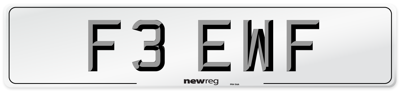 F3 EWF Number Plate from New Reg